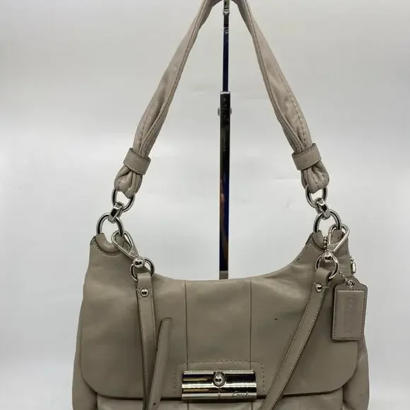 Coach Medium Gray Leather Crossbody Bag/Handbag